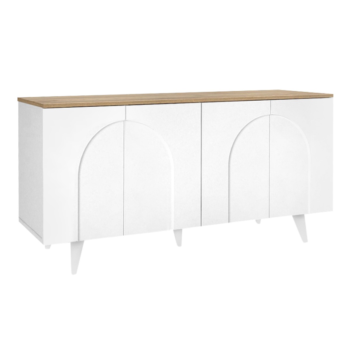 Μπουφές Bono Megapap χρώμα λευκό - sepet oak 150x45x74,6εκ.