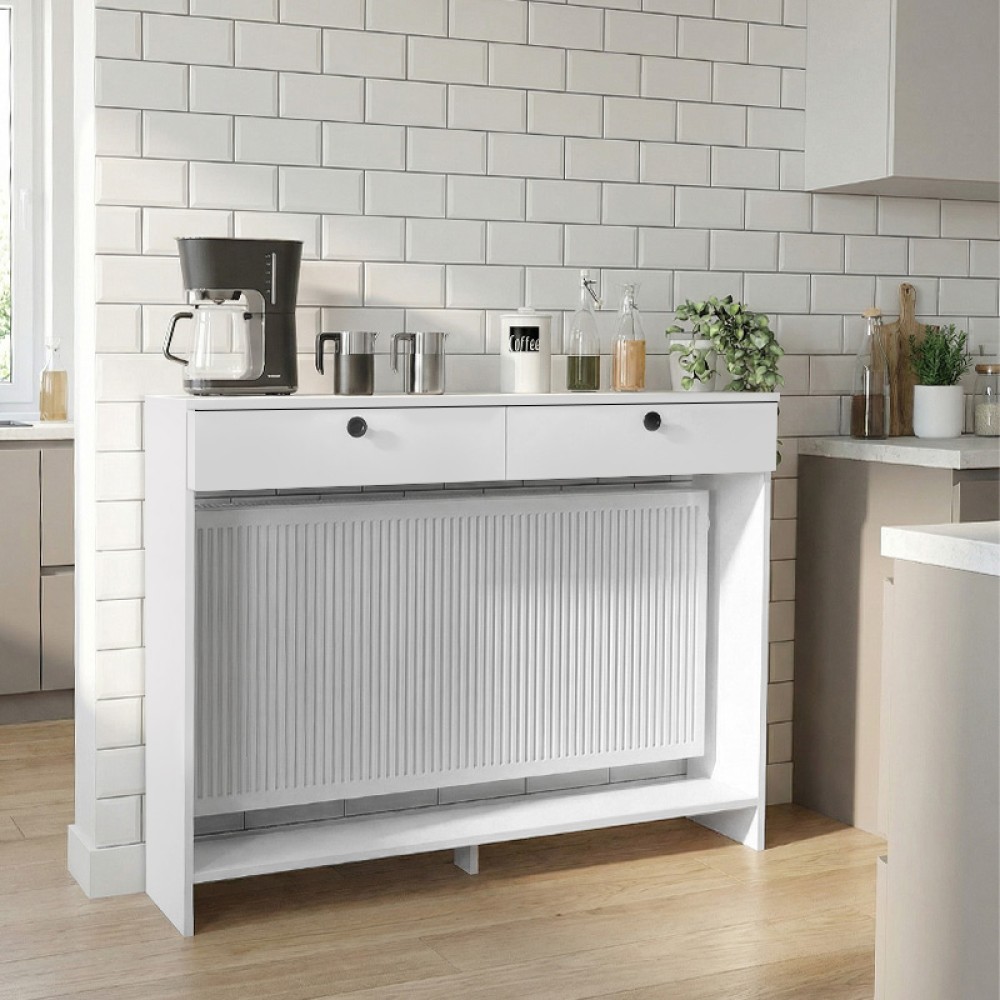 Κονσόλα - Κάλυμμα καλοριφέρ Opelya Megapap χρώμα λευκό 130x31,4x100εκ.