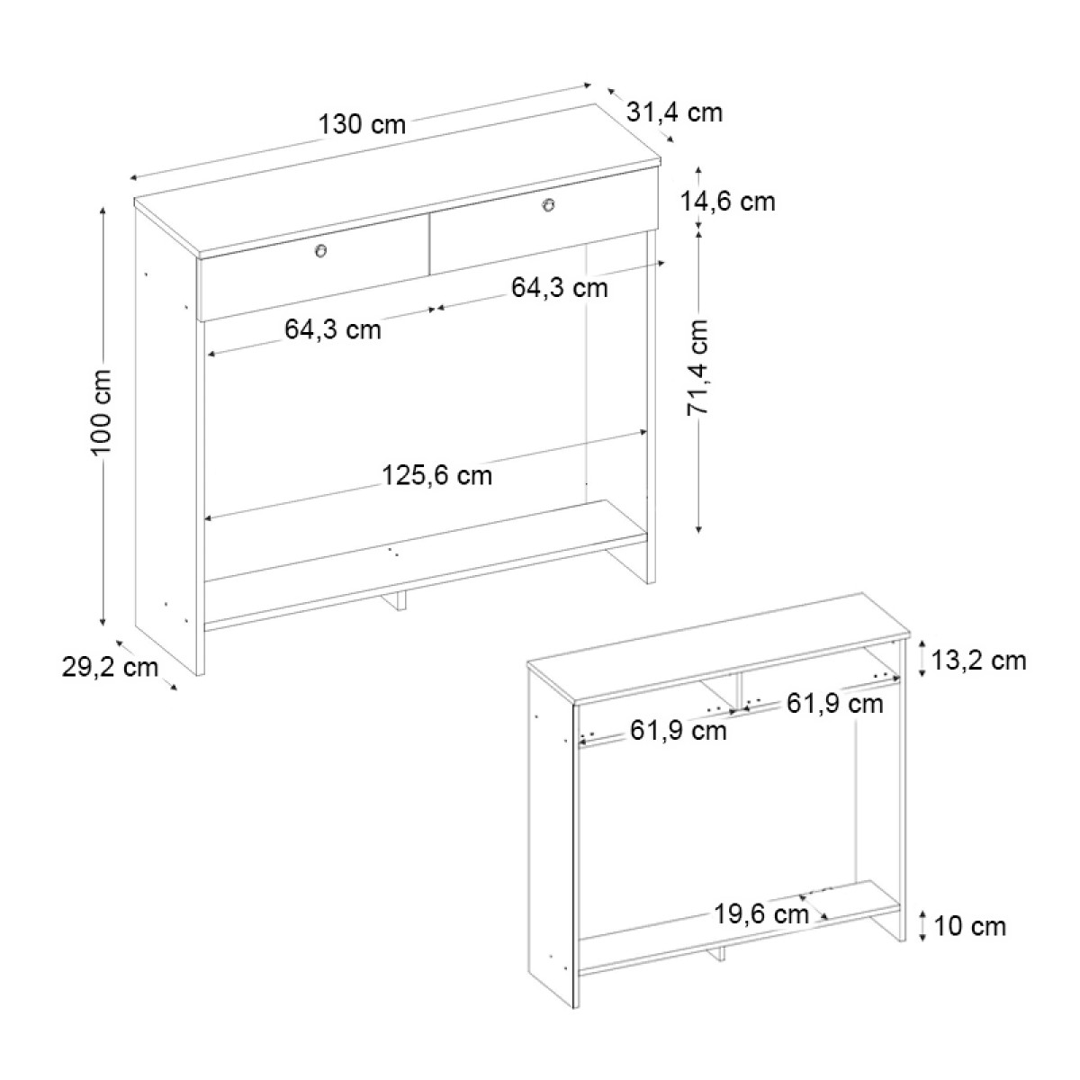 Κονσόλα - Κάλυμμα καλοριφέρ Opelya Megapap χρώμα λευκό 130x31,4x100εκ.