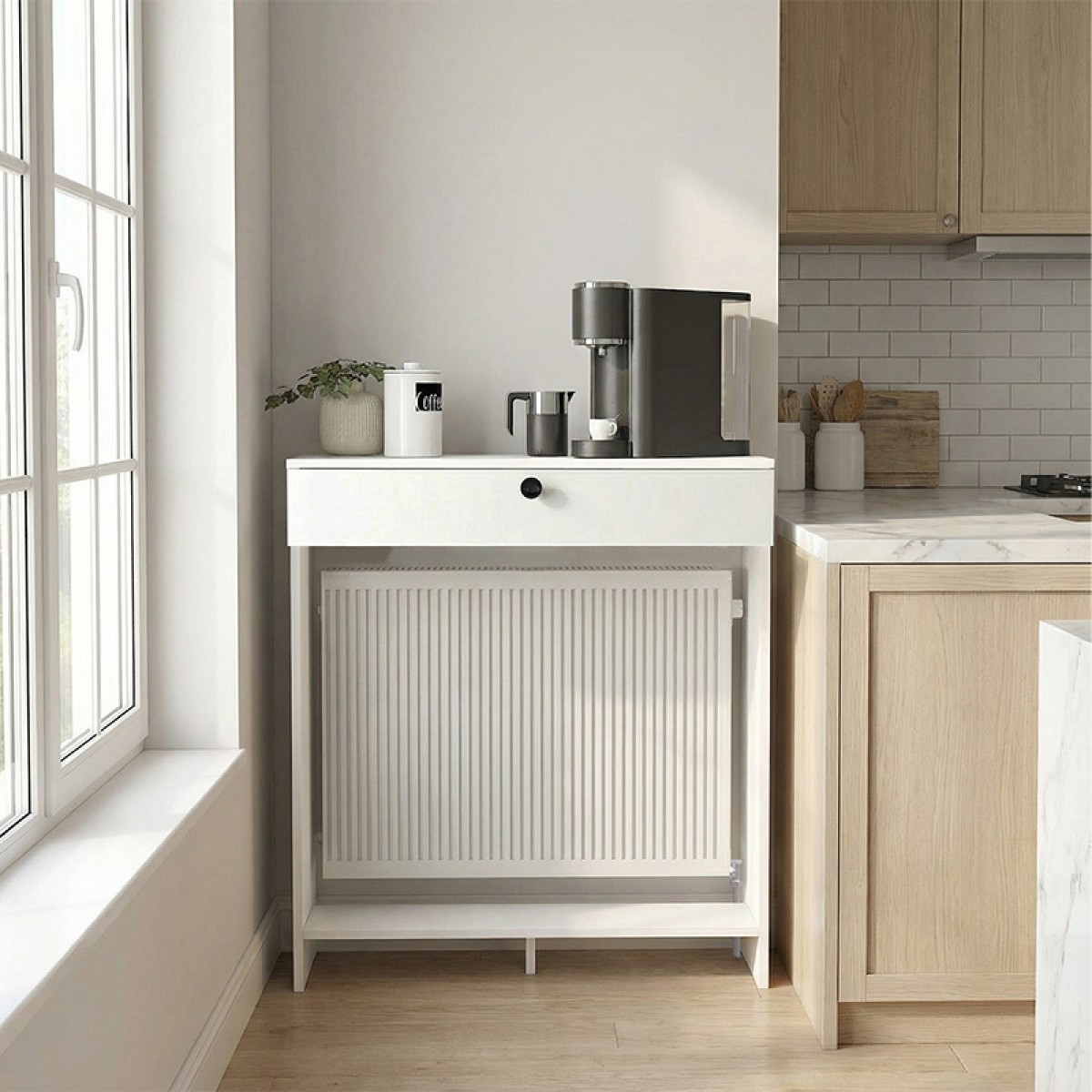 Κονσόλα - Κάλυμμα καλοριφέρ Opelya Megapap χρώμα λευκό 90x31,4x100εκ.