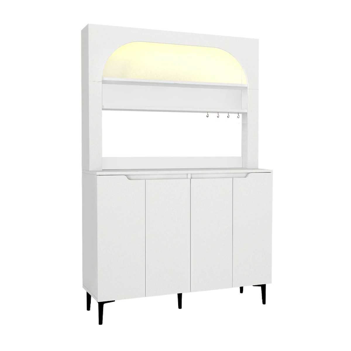 Έπιπλο κουζίνας με LED Melinta 4 Megapap χρώμα λευκό 120x40x181,8εκ.