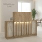 Γραφείο υποδοχής - reception Davis Megapap με LED χρώμα sepet oak - travertine 150x41,8x115εκ.