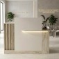 Γραφείο υποδοχής - reception Dayana Megapap με LED χρώμα travertine - sandstone 150x85,2x120εκ.