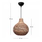 Φωτιστικό οροφής Faya Megapap E27 wicker μονόφωτο χρώμα φυσικό Ø46x100εκ.