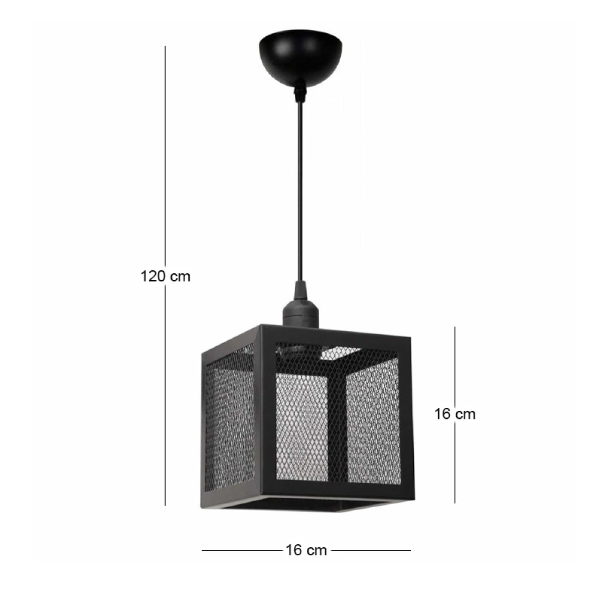 Φωτιστικό οροφής Kivo Megapap E27 μεταλλικό μονόφωτο χρώμα μαύρο 16x16x120εκ.