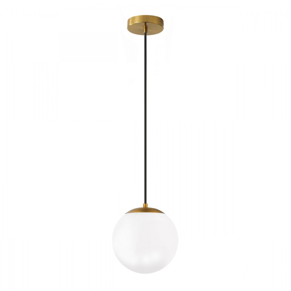 Φωτιστικό οροφής Lumi Megapap E27 γυάλινο μονόφωτο χρώμα χρυσό - λευκό Ø15x120εκ.