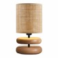 Φωτιστικό επιτραπέζιο Lucia Megapap E14 ξυλινο - pe rattan χρώμα φυσικό Ø15x35εκ.