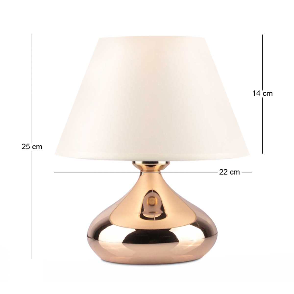 Φωτιστικό επιτραπέζιο Luvia Megapap E27 μεταλλικό - ύφασμα Pvc χρώμα χρυσό - κρεμ Ø22x25εκ.