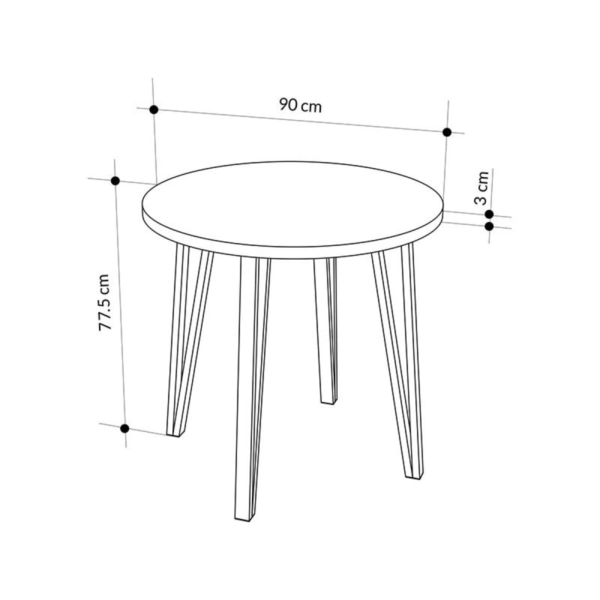 Σετ τραπεζαρία 5τμχ Xana - Nova Megapap χρώμα sepet oak - cappuccino Ø90x77,5εκ.
