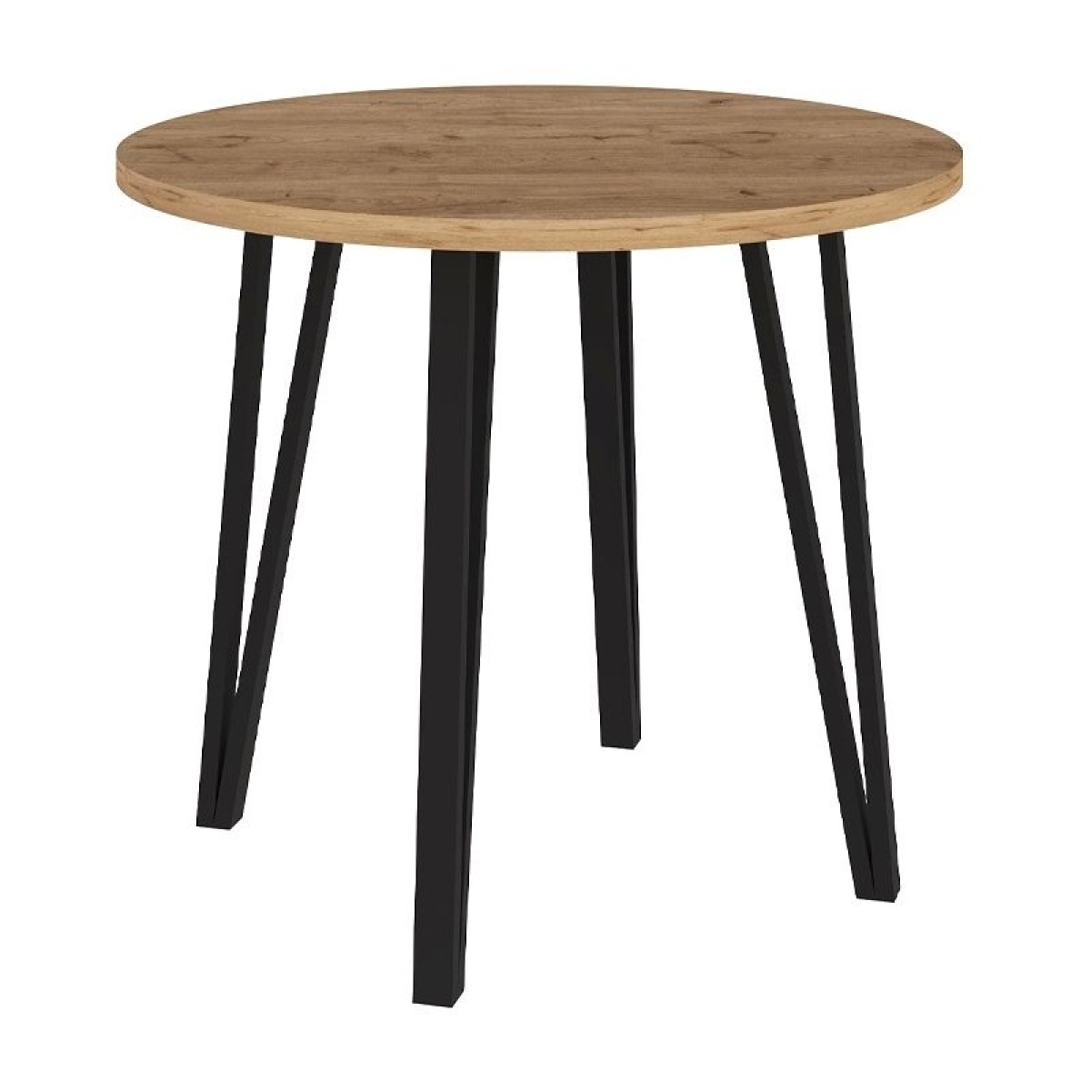 Σετ τραπεζαρία 5τμχ Xana - Viva Megapap χρώμα sepet oak - μαύρο Ø90x77,5εκ.