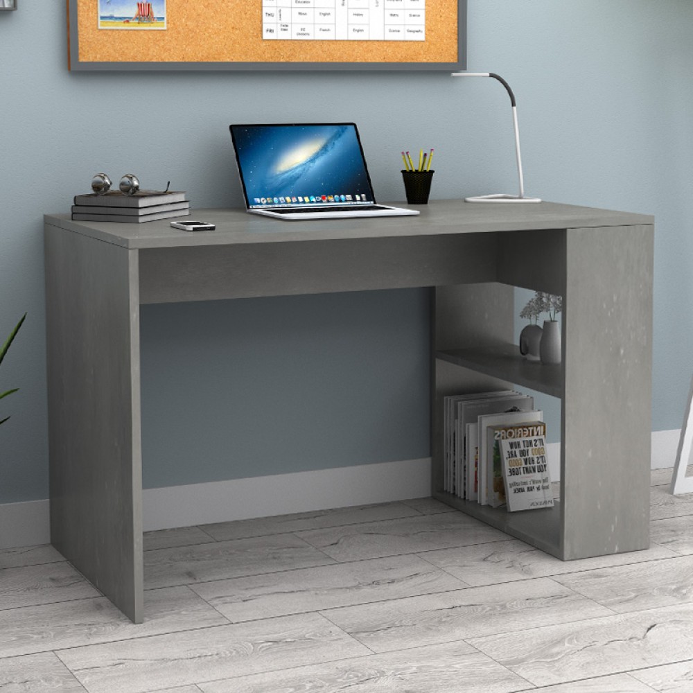 Γραφείο εργασίας Mikro Megapap χρώμα γκρι σκυροδέματος 120x60x75εκ.