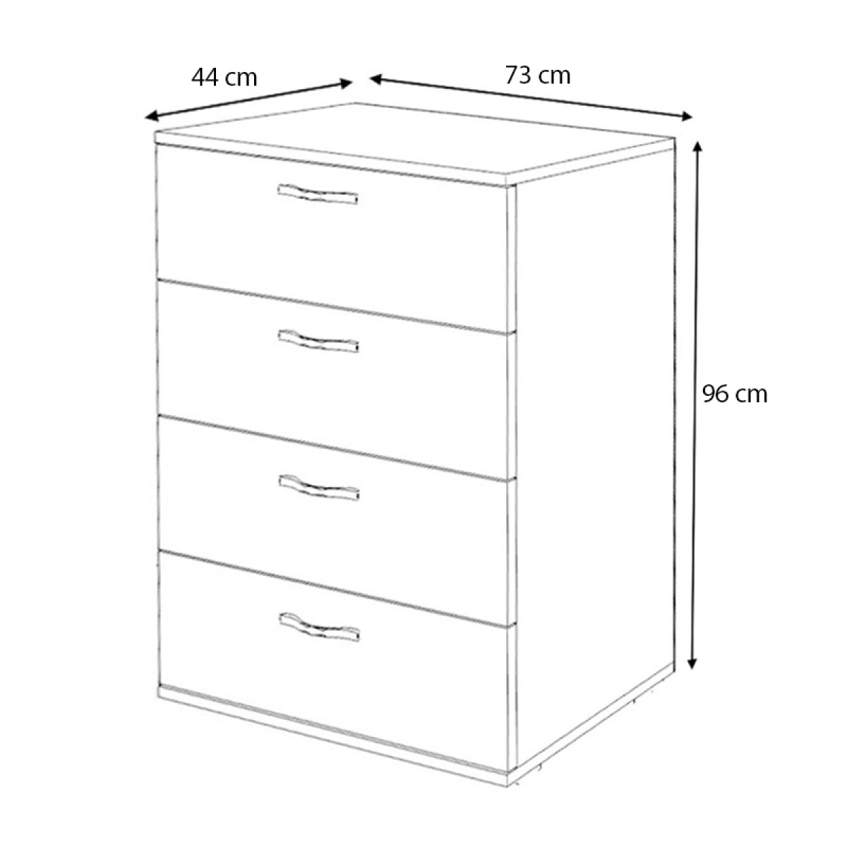 Συρταριέρα Velika Megapap χρώμα γκρι σκυροδέματος 73x44x96εκ.