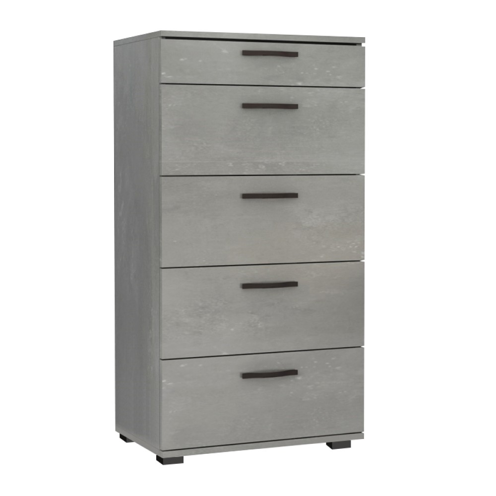 Συρταριέρα Helia Megapap χρώμα γκρι σκυροδέματος 60x44x108εκ.