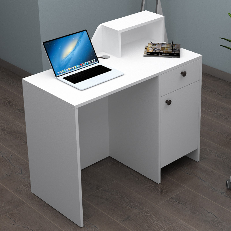 Γραφείο υποδοχής - reception Merlin Megapap χρώμα λευκό 110x50x101,8εκ.