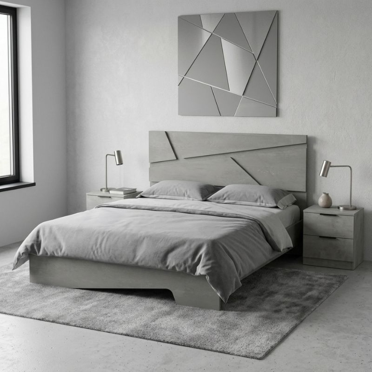 Κρεβάτι Efes Megapap χρώμα γκρι σκυροδέματος 160x200εκ.