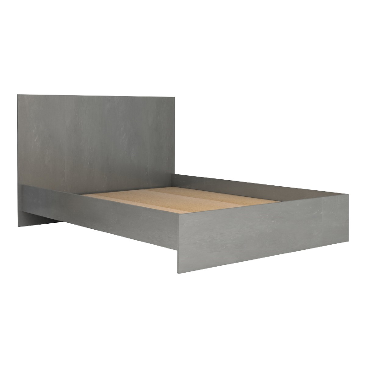 Κρεβάτι Troy Megapap χρώμα γκρι σκυροδέματος 140x190εκ.