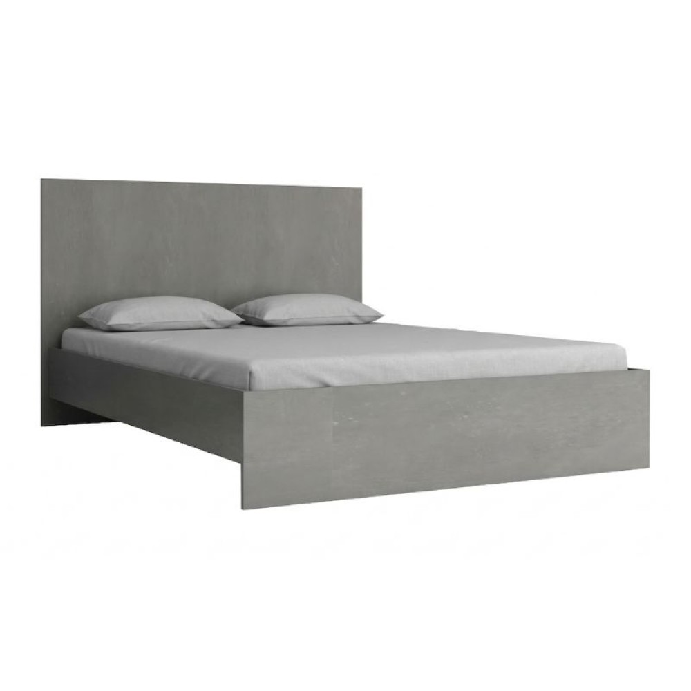 Κρεβάτι Troy Megapap χρώμα γκρι σκυροδέματος 150x200εκ.