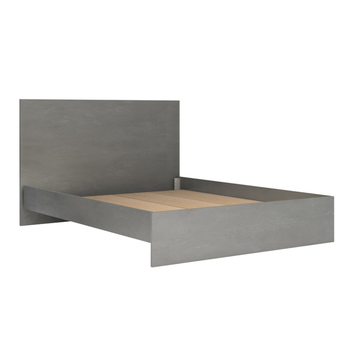 Κρεβάτι Troy Megapap χρώμα γκρι σκυροδέματος 150x200εκ.