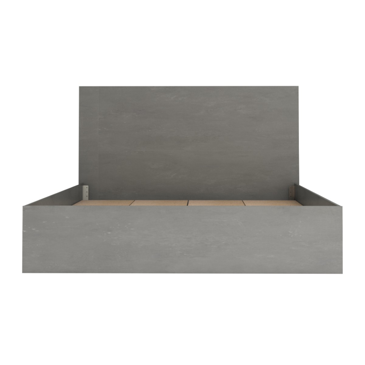 Κρεβάτι Troy Megapap χρώμα γκρι σκυροδέματος 150x200εκ.