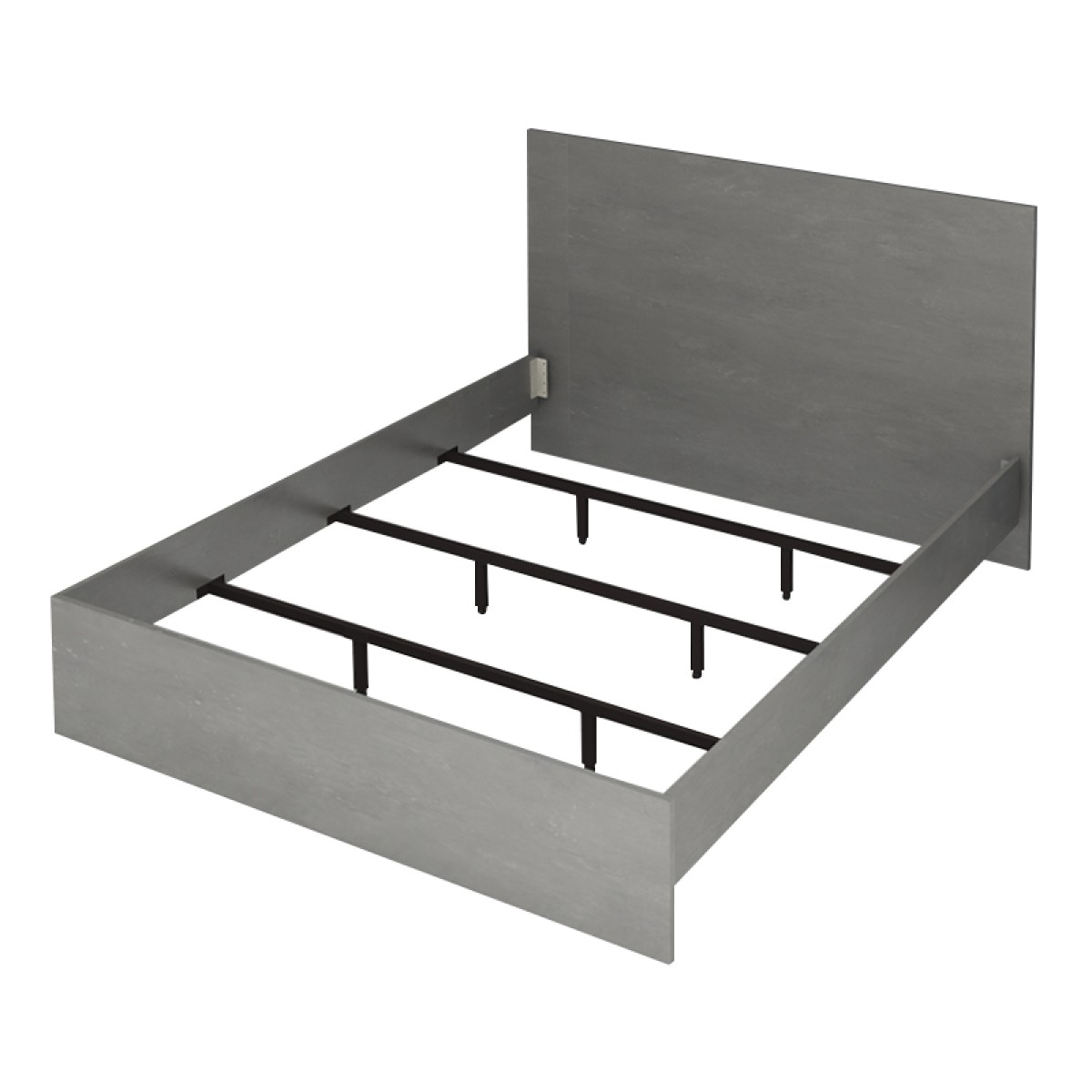 Κρεβάτι Troy Megapap χρώμα γκρι σκυροδέματος 150x200εκ.