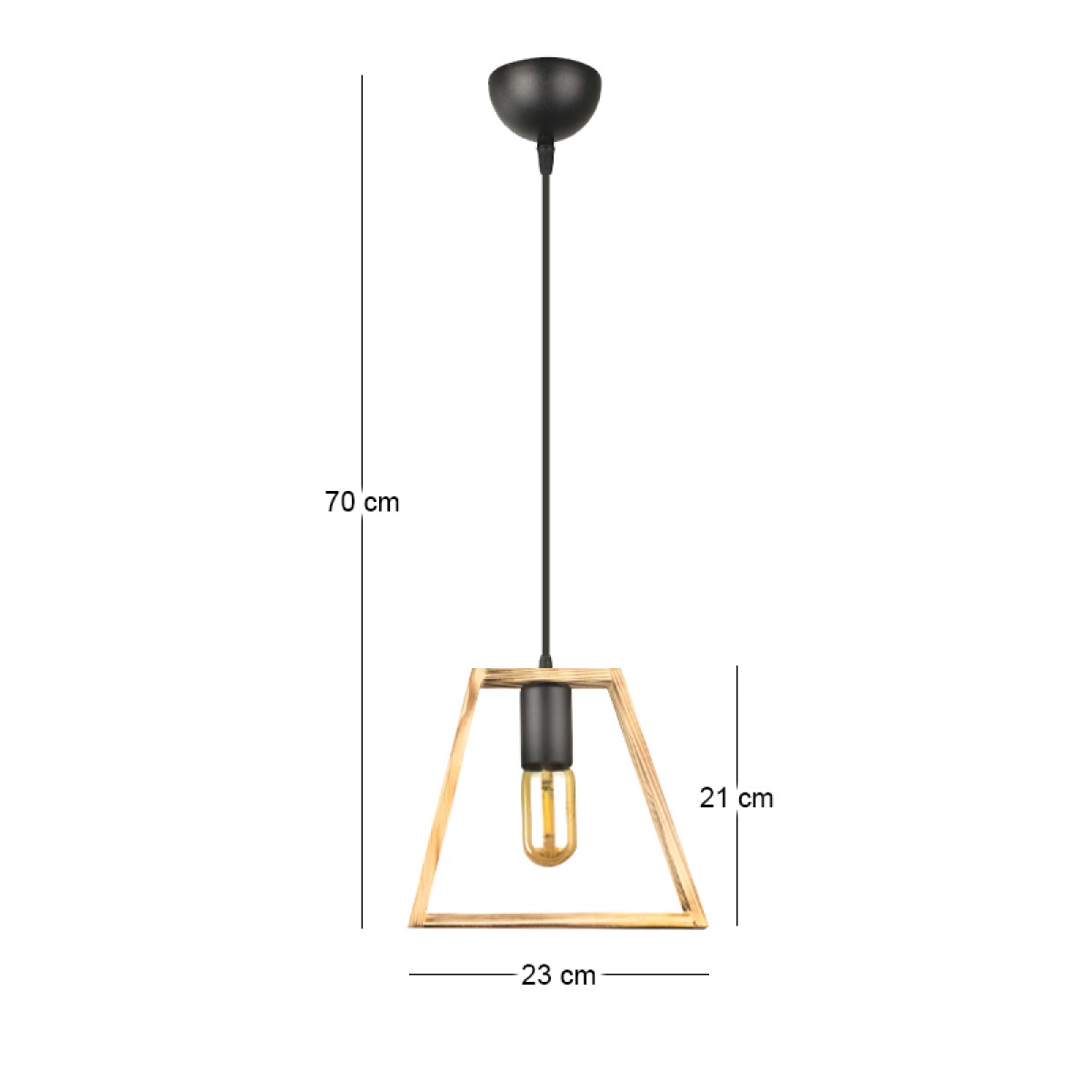 Φωτιστικό οροφής Tekli Megapap E27 ξύλινο μονόφωτο χρώμα φυσικό 23x3x70εκ.