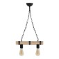 Φωτιστικό οροφής Vero Megapap E27 ξύλινο δίφωτο χρώμα φυσικό - μαύρο 40x8x65εκ.