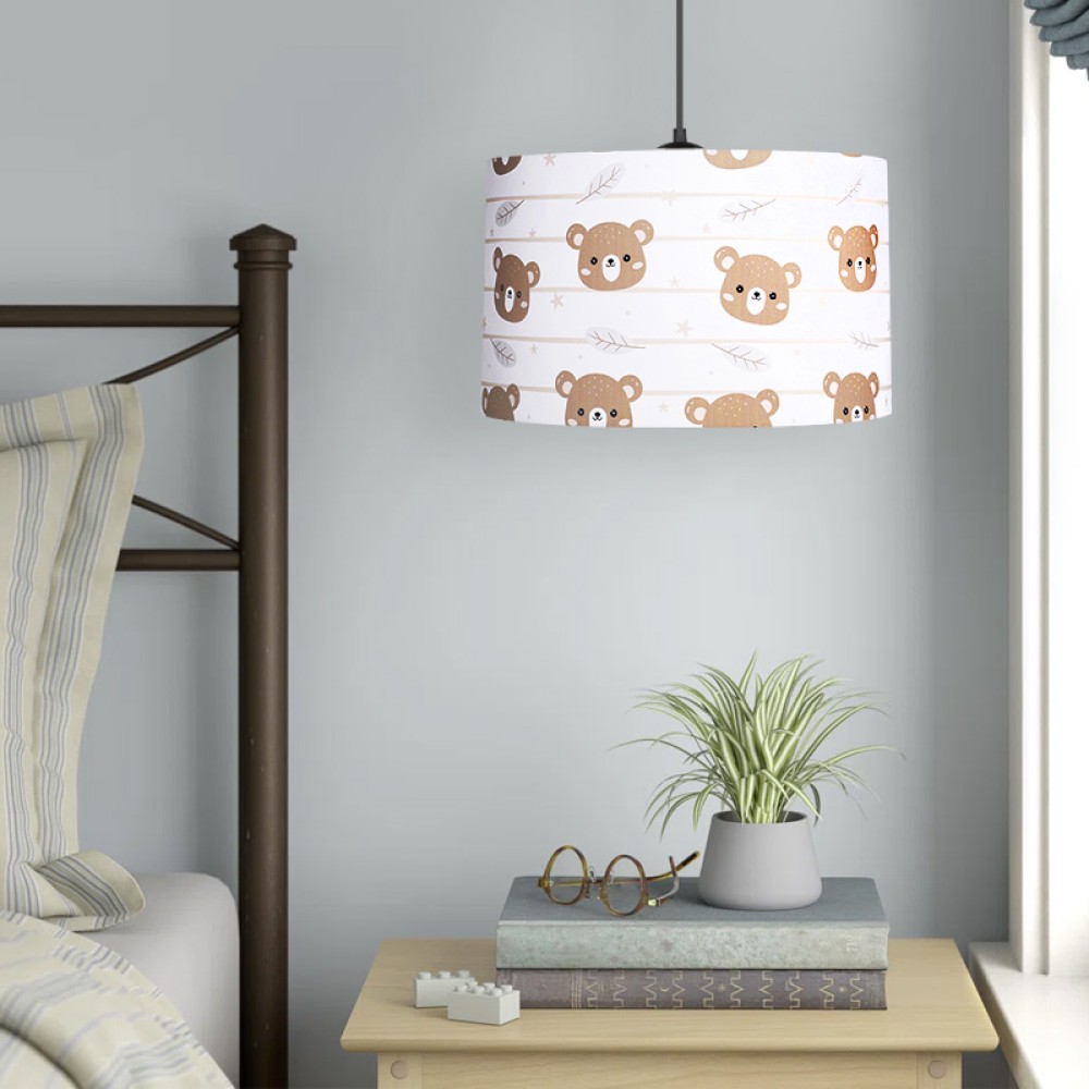 Φωτιστικό οροφής Tale Megapap E27 ύφασμα PVC μονόφωτο πολύχρωμο Ø33x70εκ.