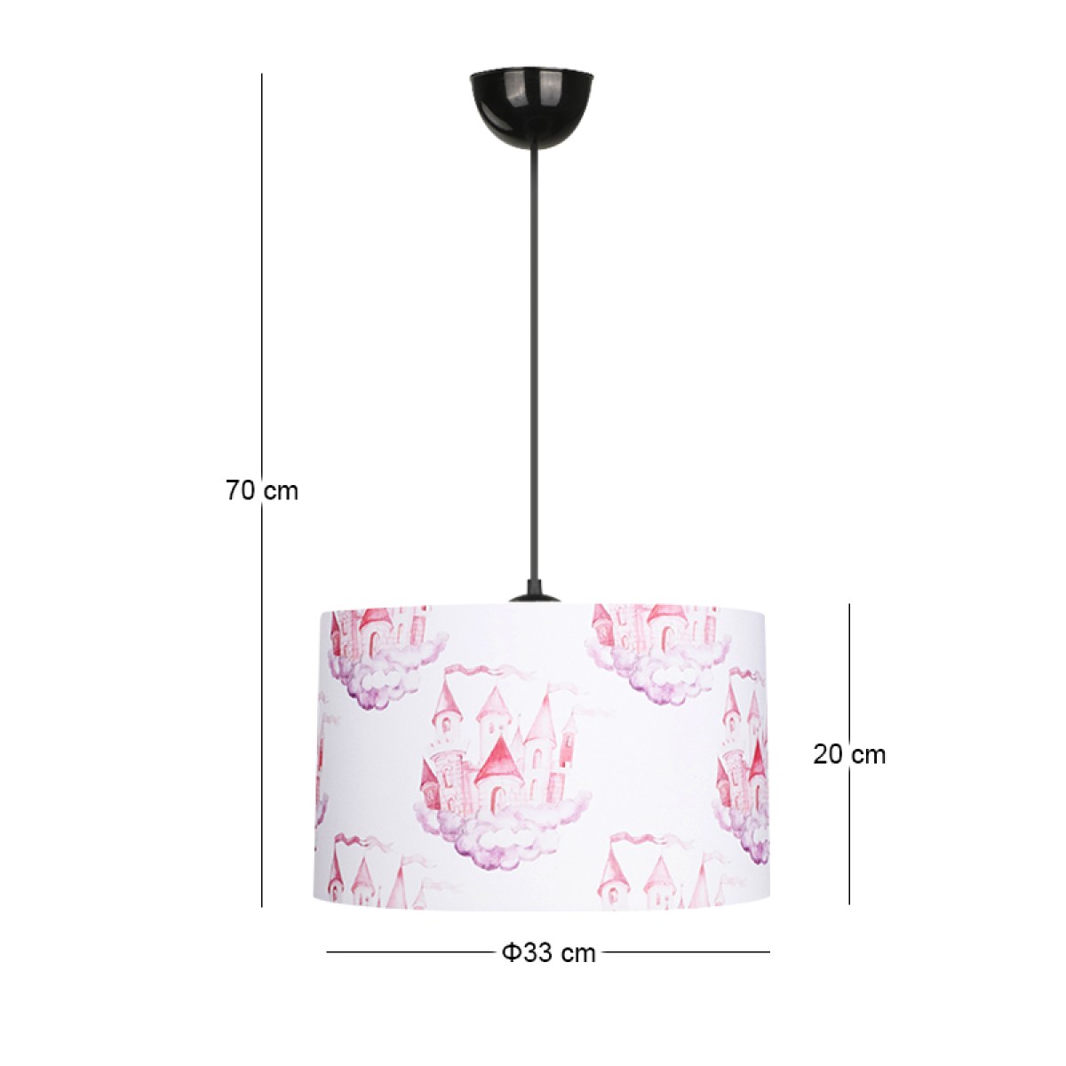 Φωτιστικό οροφής Tale Megapap E27 ύφασμα PVC μονόφωτο πολύχρωμο Ø33x70εκ.