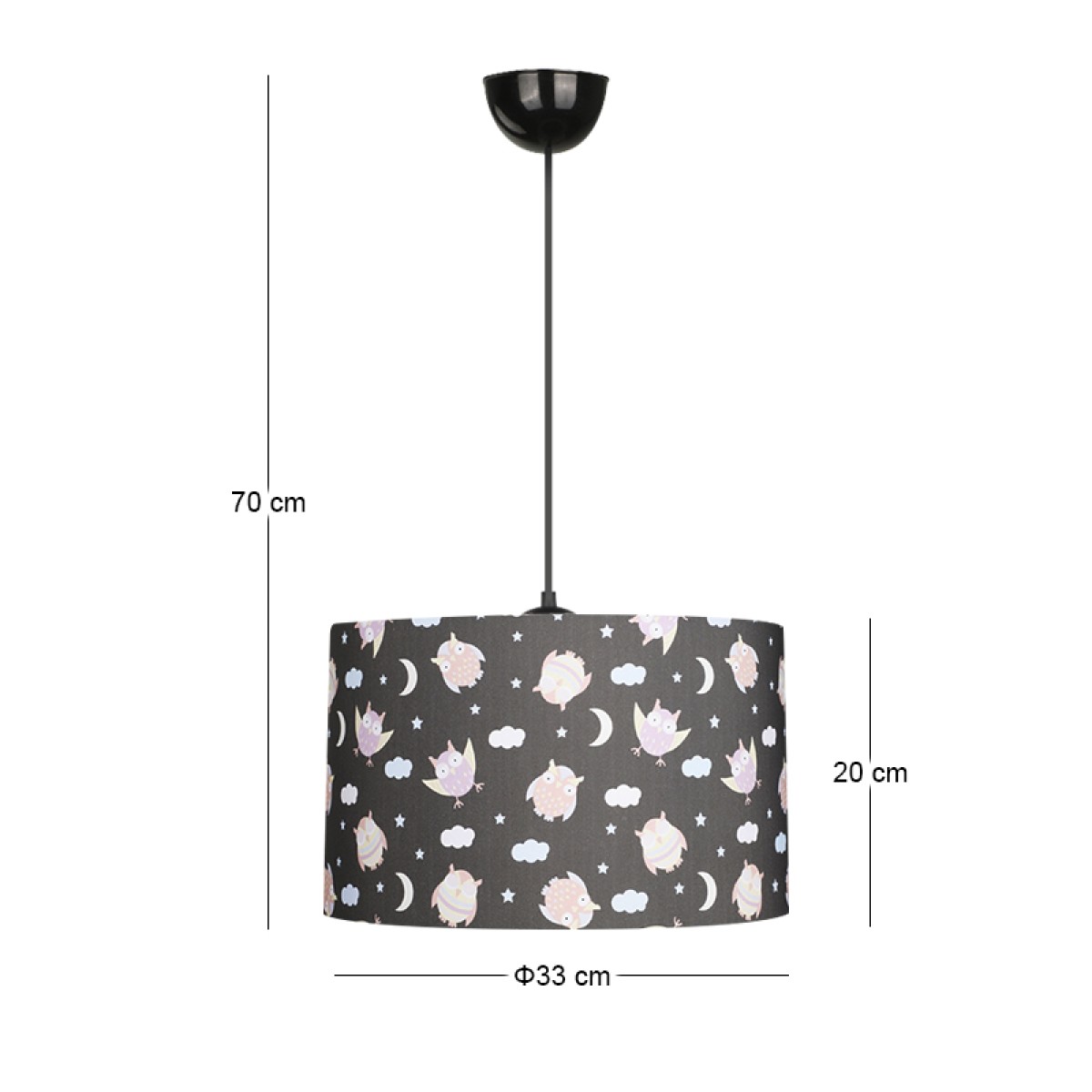 Φωτιστικό οροφής Tale Megapap E27 ύφασμα PVC μονόφωτο πολύχρωμο Ø33x70εκ.