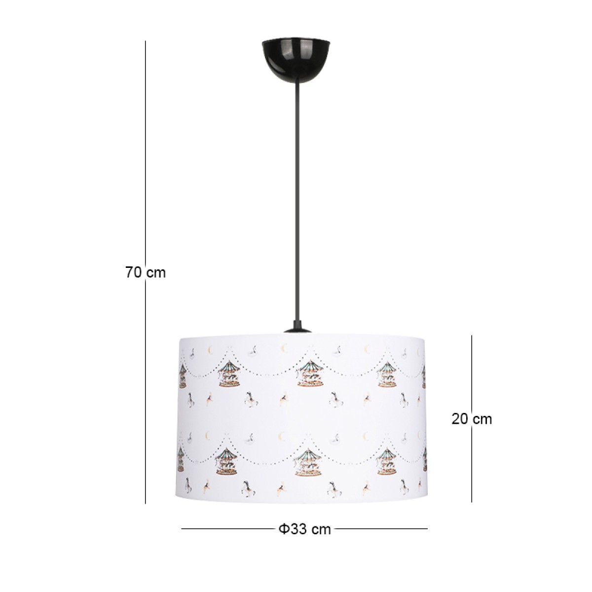 Φωτιστικό οροφής Tale Megapap E27 ύφασμα PVC μονόφωτο πολύχρωμο Ø33x70εκ.