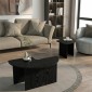 Τραπεζάκι σαλονιού σετ 2 τμχ Dorena Megapap χρώμα sencron black Ø90x41,7εκ.