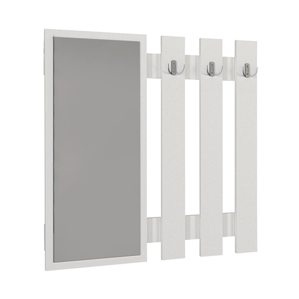 Κρεμάστρα τοίχου με καθρέπτη Folin Megapap χρώμα λευκό 90x4x90εκ.