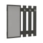 Κρεμάστρα τοίχου με καθρέπτη Folin Megapap χρώμα ανθρακί 90x4x90εκ.
