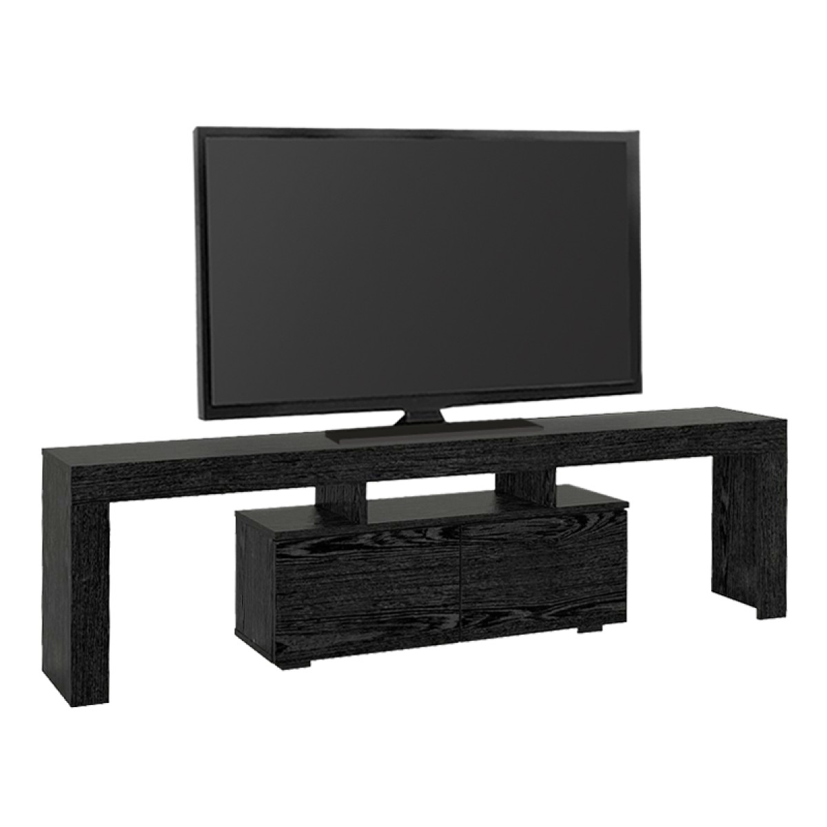 Έπιπλο τηλεόρασης Woodra Megapap χρώμα sencron black 180x31,3x50,2εκ.