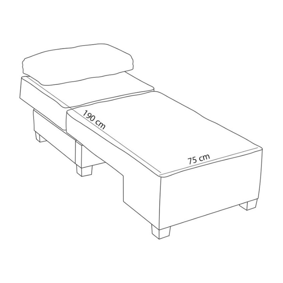 Πολυθρόνα - κρεβάτι Perenna Megapap υφασμάτινη χρώμα ανθρακί 116x93x83εκ.