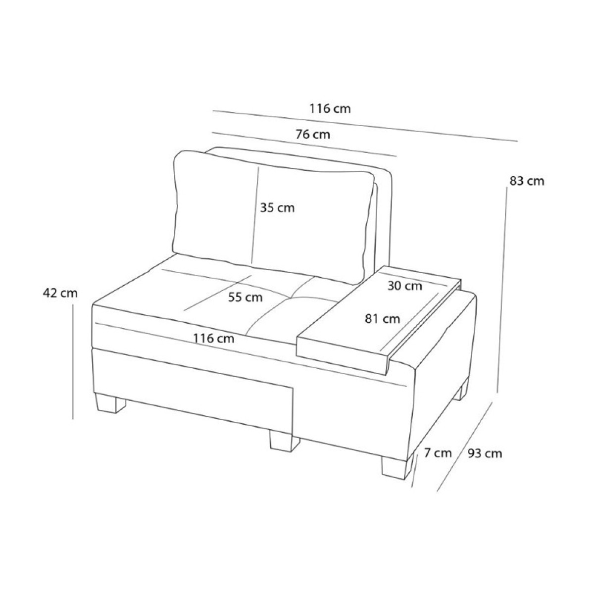 Πολυθρόνα - κρεβάτι Perenna Megapap υφασμάτινη χρώμα μπεζ 116x93x83εκ.