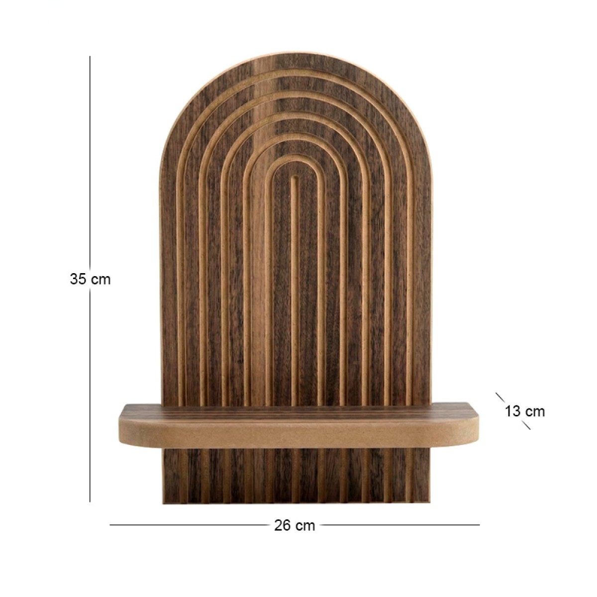 Ραφιέρα τοίχου Artwill Megapap Mdf χρώμα wenge 26x13x35εκ.