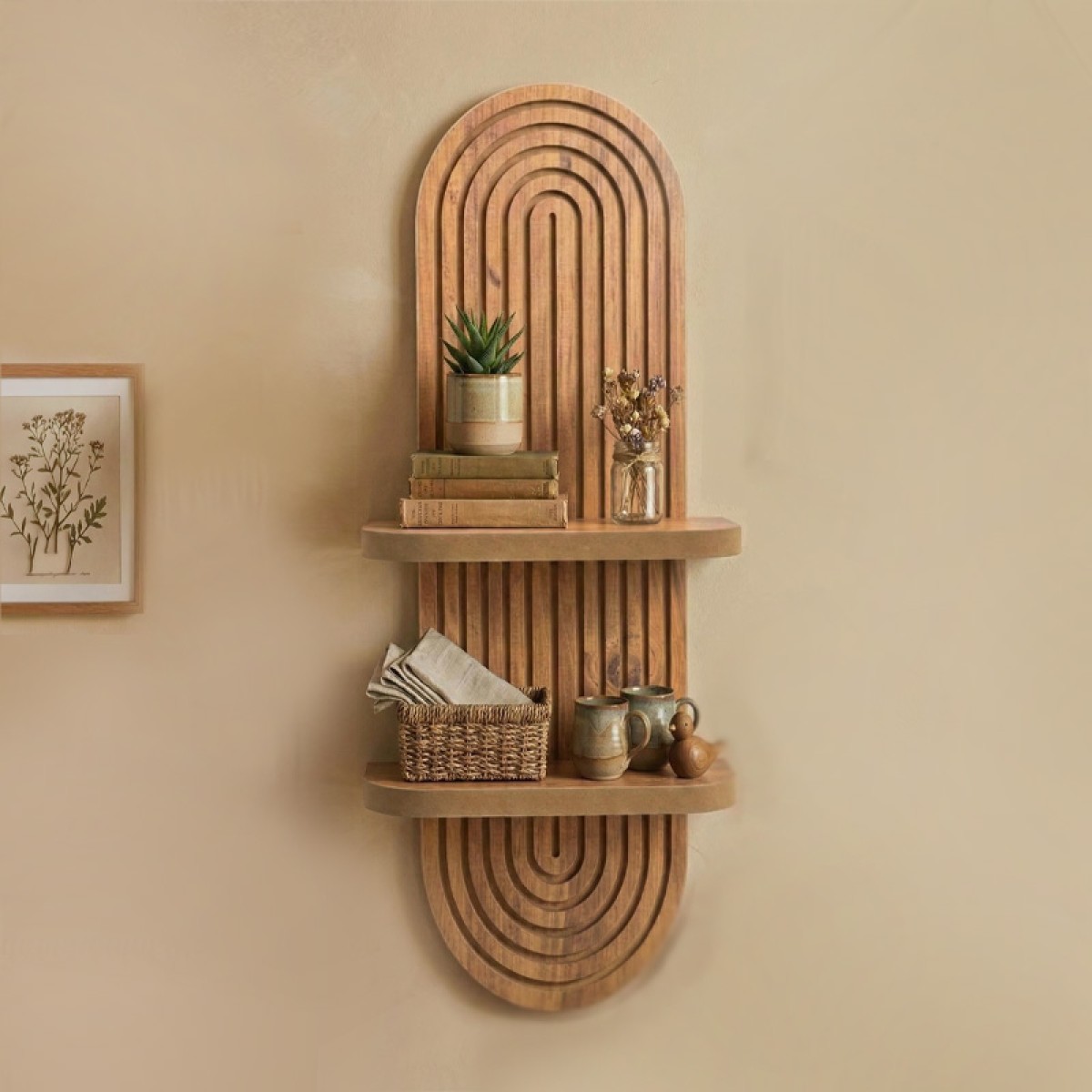 Ραφιέρα τοίχου Artwill Megapap Mdf χρώμα oak 26x13x70εκ.