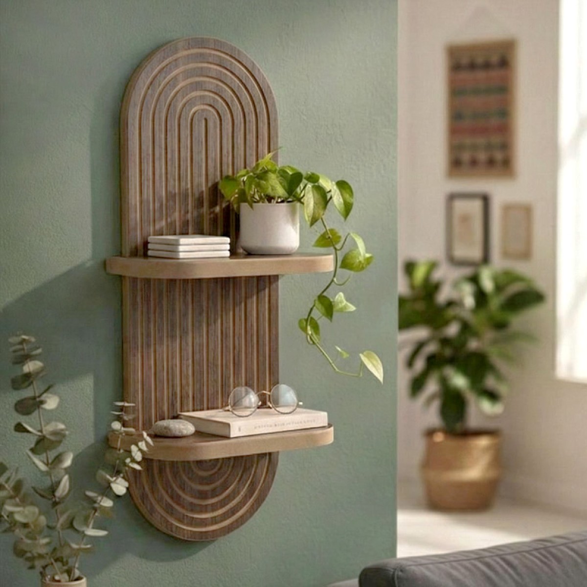 Ραφιέρα τοίχου Artwill Megapap Mdf χρώμα wenge 26x13x70εκ.