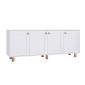Μπουφές Bohemian Megapap χρώμα λευκό - φυσικό οξιάς 180x40x75εκ.
