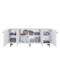 Μπουφές Bohemian Megapap χρώμα λευκό - φυσικό οξιάς 180x40x75εκ.