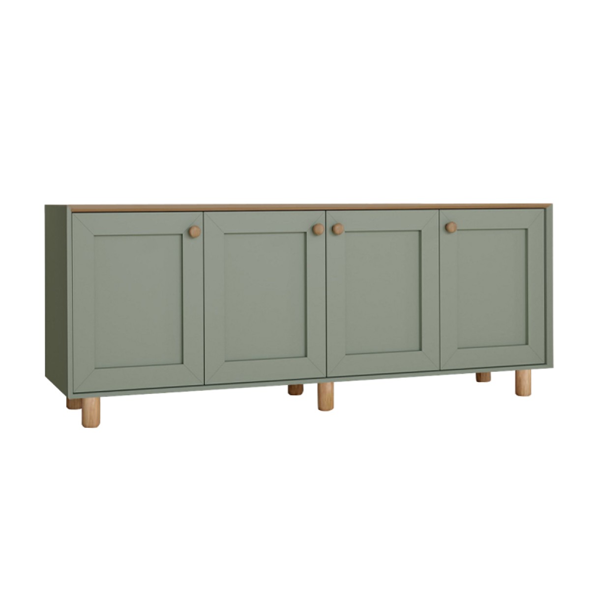 Μπουφές Bohemian Megapap χρώμα πράσινο - φυσικό οξιάς 180x40x75εκ.