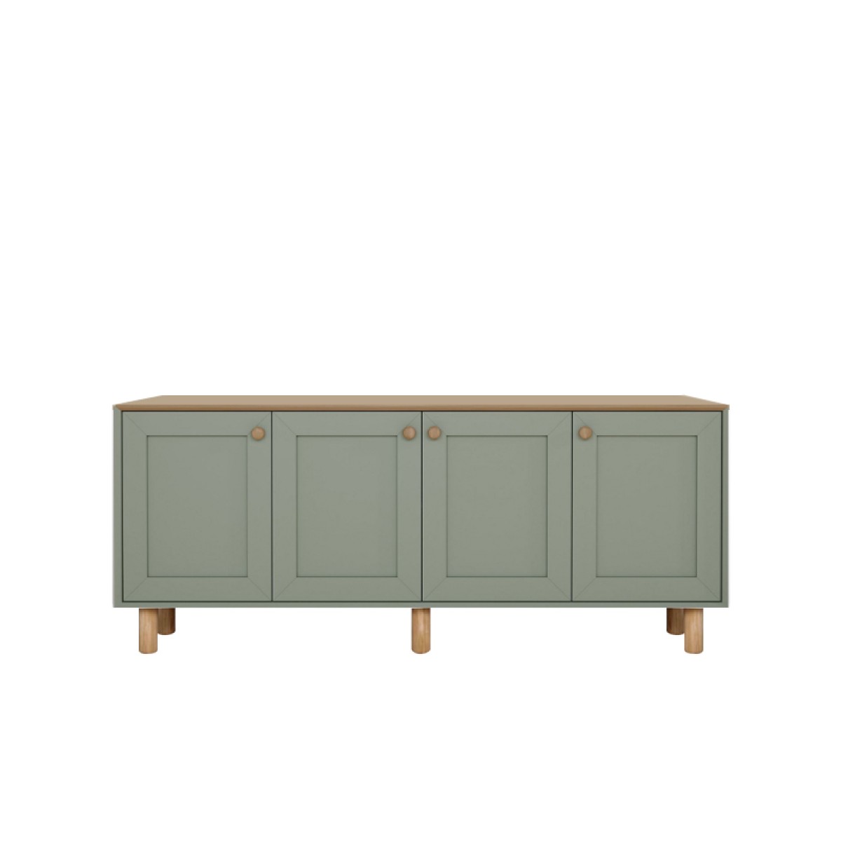 Μπουφές Bohemian Megapap χρώμα πράσινο - φυσικό οξιάς 180x40x75εκ.