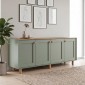 Μπουφές Bohemian Megapap χρώμα πράσινο - φυσικό οξιάς 180x40x75εκ.