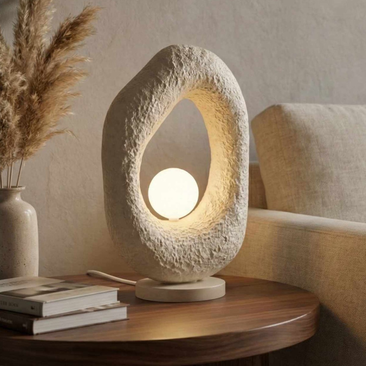 Φωτιστικό επιτραπέζιο Zoga Megapap G9 fiberglass μονόφωτο χρώμα εκρού 30x17x50εκ.