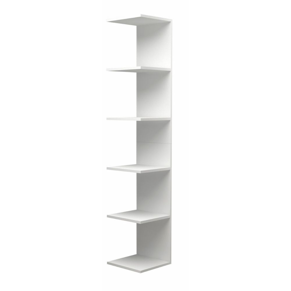 Βιβλιοθήκη - Ραφιέρα τοίχου Silver Megapap χρώμα λευκό 34,6x31,5x180εκ.