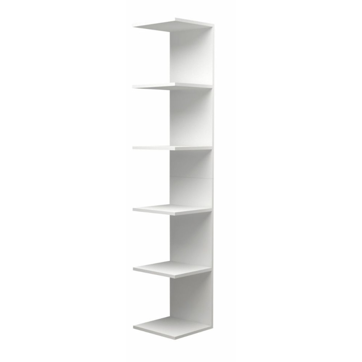 Βιβλιοθήκη - Ραφιέρα τοίχου Silver Megapap χρώμα λευκό 34,6x31,5x180εκ.