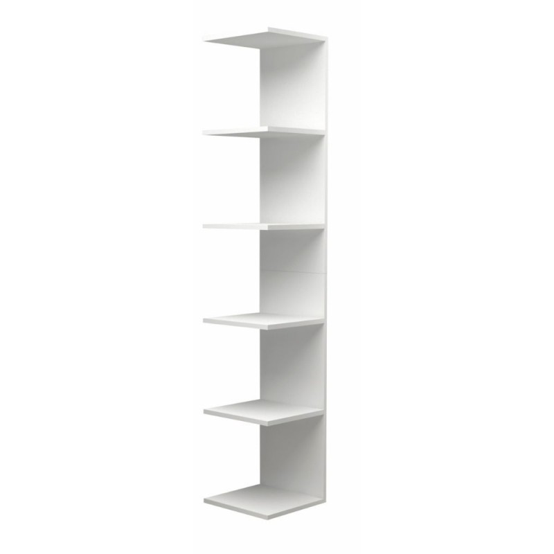 Βιβλιοθήκη - Ραφιέρα τοίχου Silver Megapap χρώμα λευκό 34,6x31,5x180εκ.