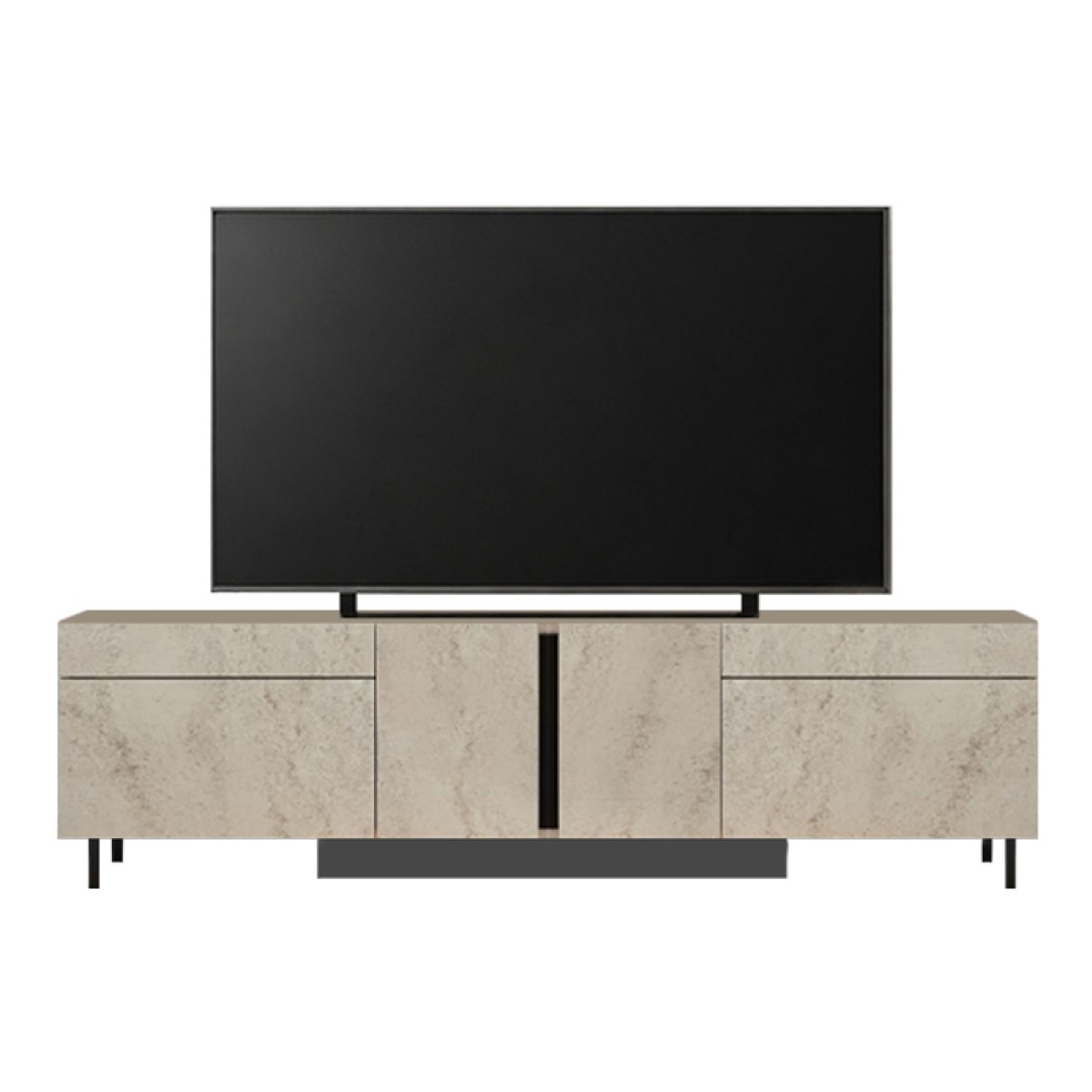 Έπιπλο τηλεόρασης Arlen Megapap με Led Rgb χρώμα travertine 180x32x50εκ.