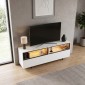 Έπιπλο τηλεόρασης Eco Megapap με Led Rgb χρώμα λευκό 180x32x67εκ.